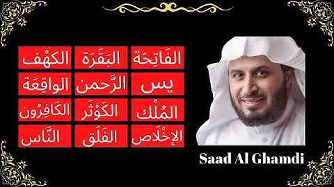سعد الغامدي تلاوة تدمع لها العين - سورة الفاتحة، البقرة، الكهف، يس، الرحمن، الواقعة، الملك،
