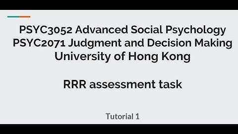 Registered Replication Report assessment task tutorial lecture in PSYC3052/2071 | Siu Kit Yeung