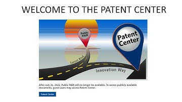 Welcome to the Patent Center