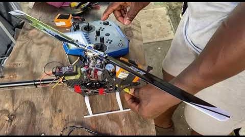 First flight with jeti radio and helicopter