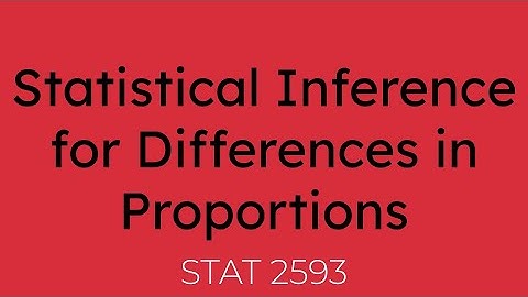 Statistical Inference for Differences in Proportions [STAT 2593]