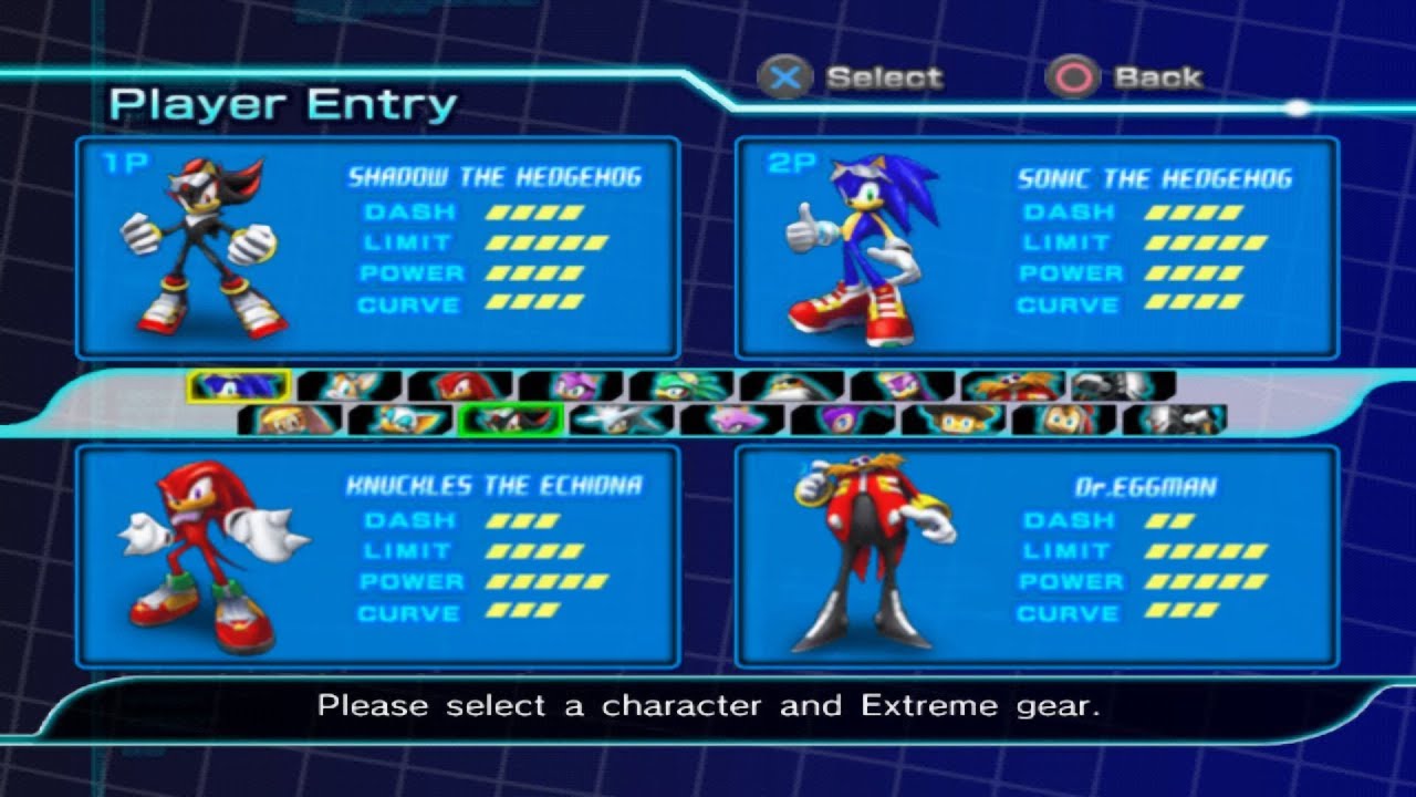 sonic riders zero gravity characters list