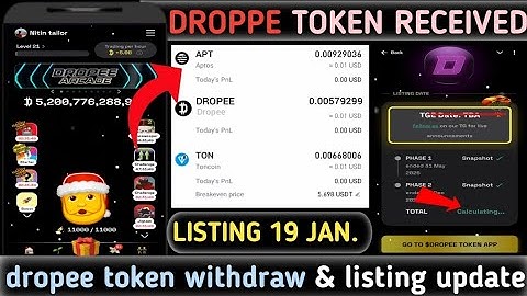 Dropee token received in exchange 🤑 || dropee token withdraw & listing update 🥳