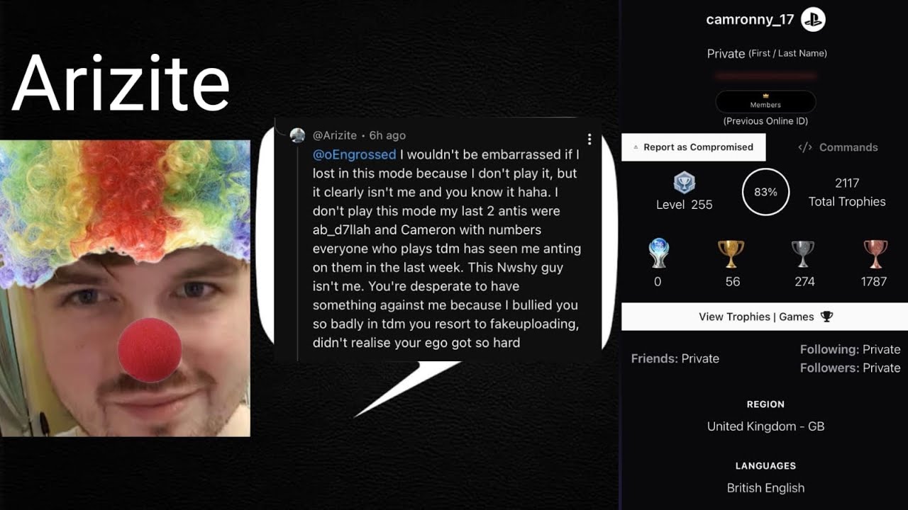 Arizite(camronny_17 ) THE BOT HIGH EGO DENIAL PedoPhile YouTuber gets CAUGHT LACKIN ON ANTI COD BO4