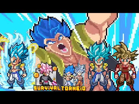 Jugando con Gogeta Blue en Z Legends 2 en el modo survival y torneo