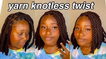 ‼️Quick and easy Yarn/Wool knotless twist tutorial #protectivestyles