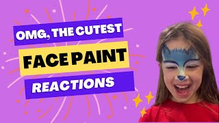 Omg The Cutest Reaction! 🥰😍🦊Kids React To Face Painting! #Shorts #Facepainting #Cute