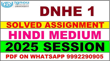 DNHE 1 Solved Assignment 2025 in Hindi || DNHE 1 Solved Assignment 2025 || ignou DNHE1