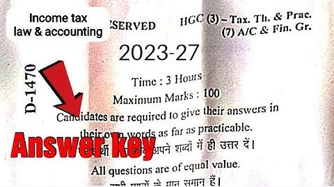 🔥Answer key Mjc Paper 6 Income tax law & accounting. Lnmu semester 4 exam 13 dec 2025.