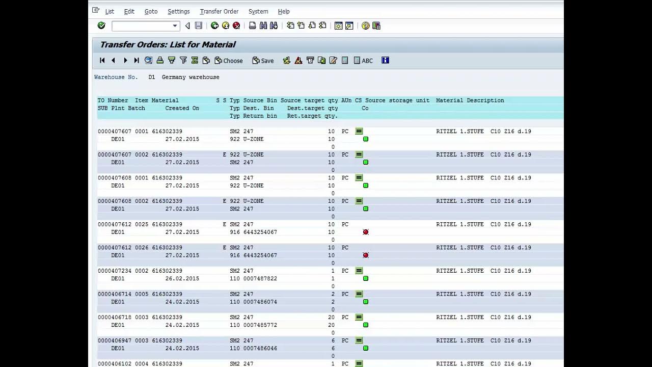 Sap lt24 transfer order for material youtube