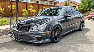 E55 AMG DRFTING IN RAIN - LOUD POPS !