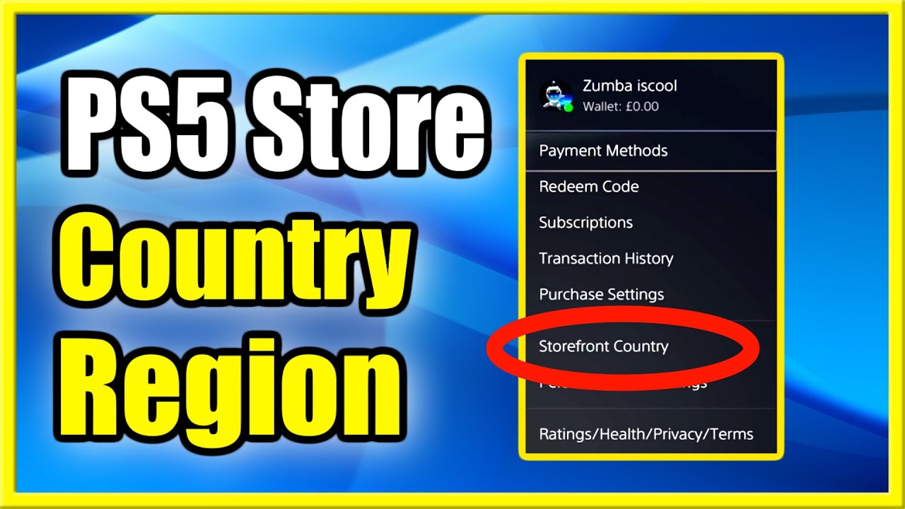 Plakater Overgivelse Grand How to Change Country or Region on PS5 PlayStation Store (Location  Tutorial) - YouTube