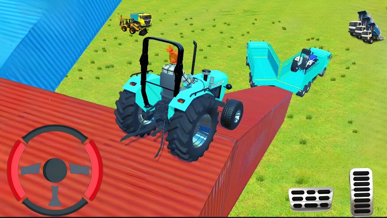Drive JCB and Unloading Stone From Tractor and Truck in Game🔥 