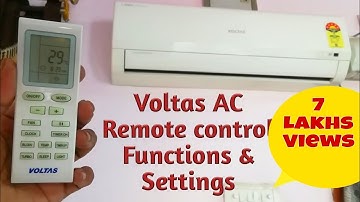 Voltas AC Remote Control Operation | Options | Functions | Settings