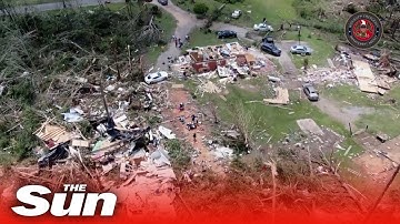 Drone footage shows Mississippi tornado aftermath