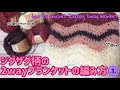 [かぎ針編み]ジグザグ柄の2wayブランケットの編み方①ひざ掛けにもショールにも☆fluffy zigzag wave blanket tutorial☆blanket pattern