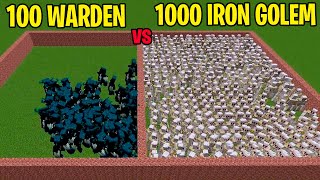 100 Warden vs 1000 Iron golem - Epic Minecraft Battle