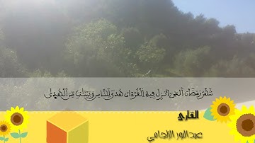 مقطع من سورة البقرة. شهر رمضان الذي أنزل فيه القرءآن