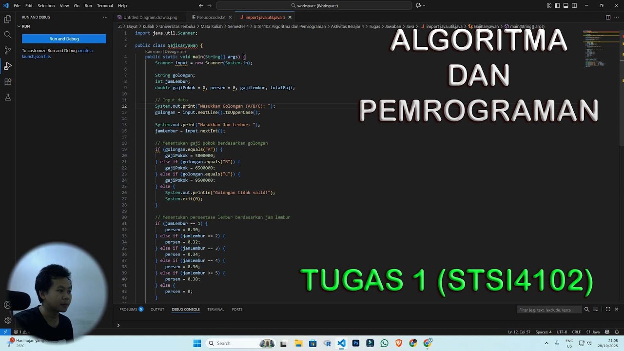 Algoritma dan Pemrograman STSI4102 - Tugas 1 - YouTube