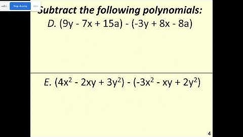 M3 4.2 Notes VIDEO (Add/Subtract Polynomials)