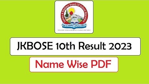 jkbose 10th class result out pdf type