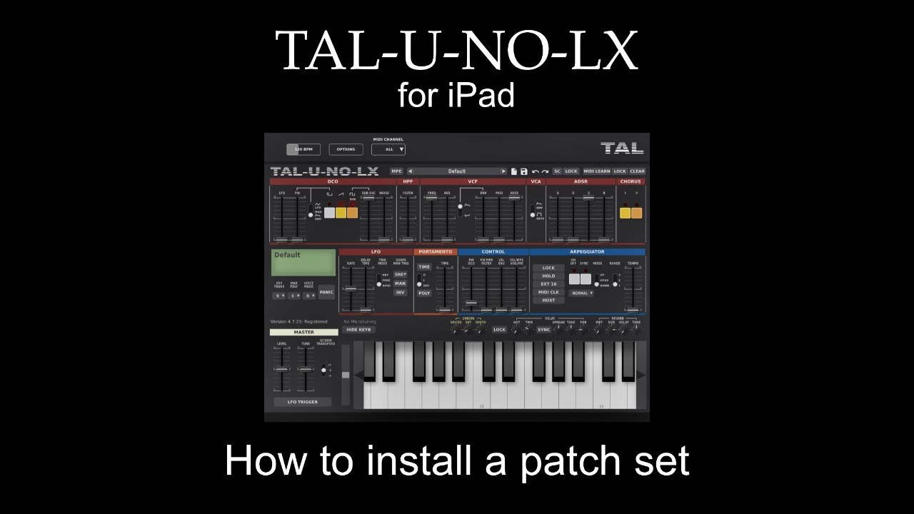 Tal Lo Patch TAL-U-NO-LX for iPad: How to install a patch set - YouTube