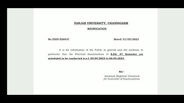 Practical notification b.ed 4th semester may 2023 punjab university chandigarh