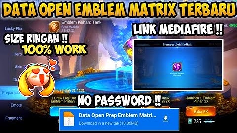 Data Open Emblem Matrix Patch Terbaru | Data Tambahan Emblem Matrix Patch Terbaru
