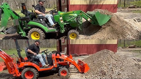 KUBOTA BX23S VS JOHN DEERE 1025R HEAD TO HEAD DAY 2
