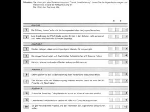 ösd Prüfung B2 Beispiel6 Hörverstehen Aufgabe 1 Lösung Am Ende