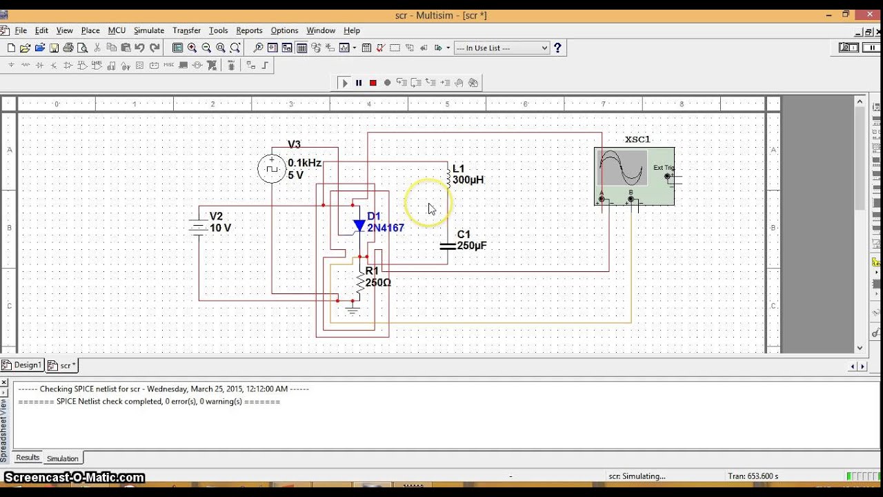 Simulation Of LC commutation Circuit of an SCR Using NI