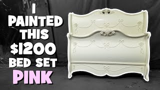 I Painted This $1200 Princess Bed Pink