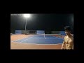 Tennis_Man lost control of his racket on service return!