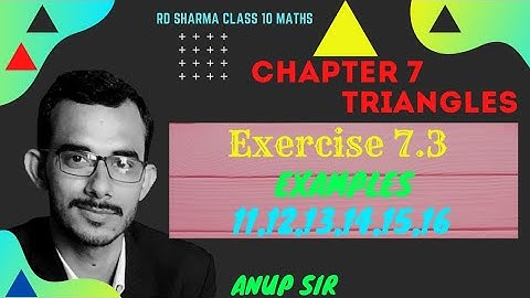 Ex 7.3 Examples 11,12,13,14,15,16 | Chapter 7 Triangles rd sharma class 10 maths | ch 7 rd class 10