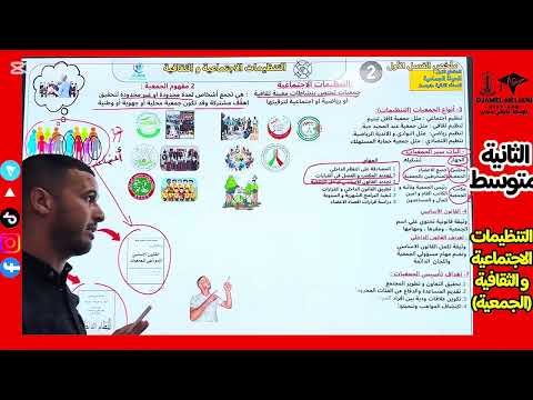 التربية المدنية الثانية متوسط درس التنظيمات الاجتماعية والثقافية شرح مفصل للجمعيات
