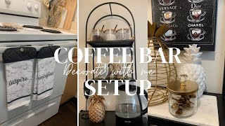 Coffee Bar Setup| Decorate with me| New Kitchen Decor
