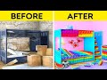 AWESOME ROOM MAKEOVER || RICH VS POOR Decor Ideas and  DIY Crafts on a BUDGET by 123 GO! CHALLENGE