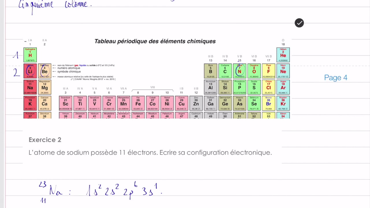 Cortège électronique des atomes correction des exos 2, 3 & 4 - YouTube