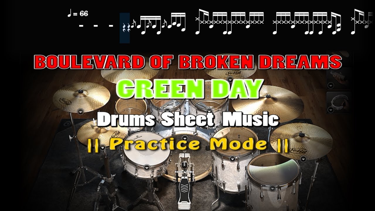 Green Day Boulevard Of Broken Dreams Drums Sheet Music (With Download