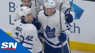 Watch as alexander kerfoot finds kasperi kapanen and the maple
leafs’ forward buries his 3rd goal of season with a bullet that
beats tuukka rask. -------...