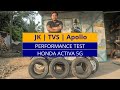 Jk tyre  tvs tyre  apollo tyre  which is better  the ultimate comparison  devjeet saha
