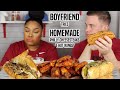 MAKING MY BOYFRIEND HOMEMADE PHILLY CHEESESTEAK & HOT WINGS RECIPE | MUKBANG