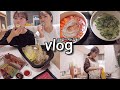 [자취vlog] 집들이 하려고 자취한 느낌_샤브샤브+돼지짜글이+부추전+매운닭발+마카롱+먹태+집들이선물+칼국수