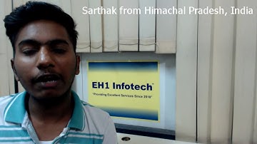 Ethical Hacking & Web Designing Training Feedback by Sarthak about EH1-Infotech Cybersecurity
