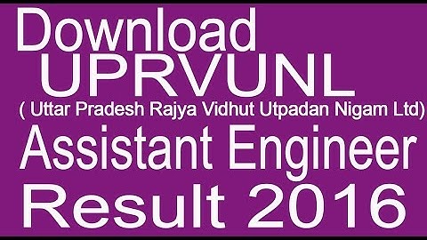 Download UPRVUNL Assistant Enginerr Result