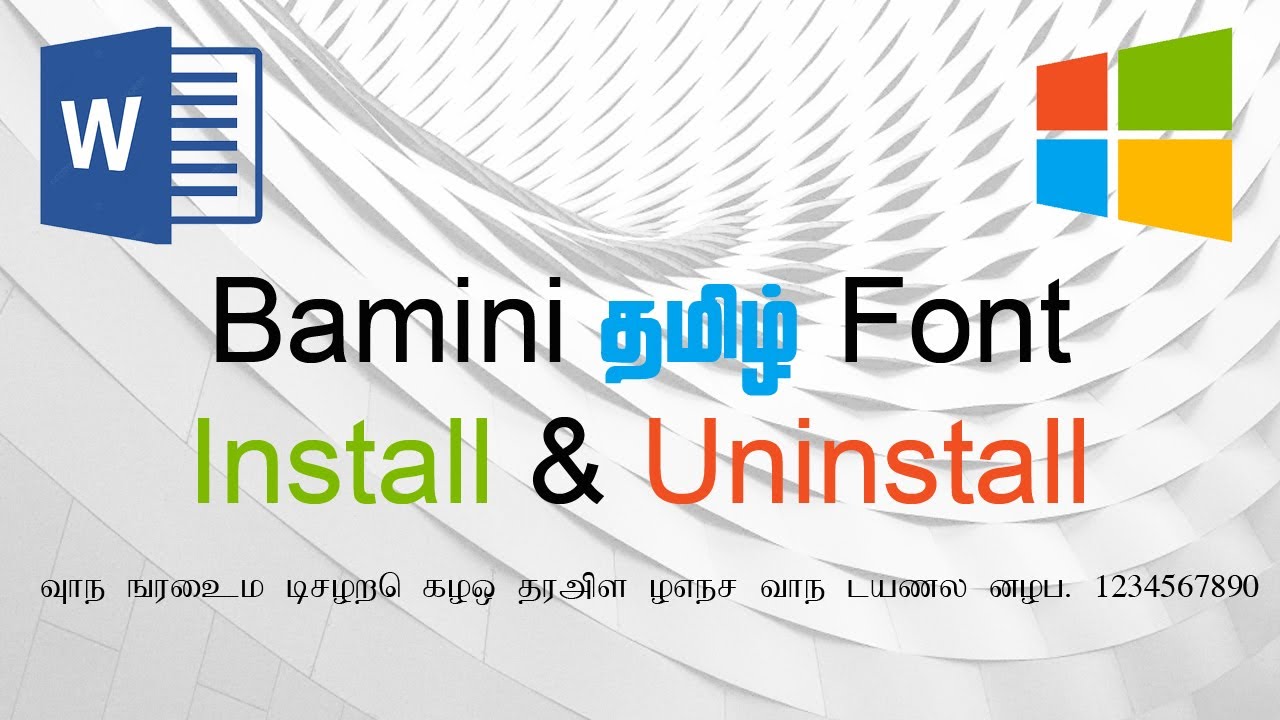 bamini tamil font windows