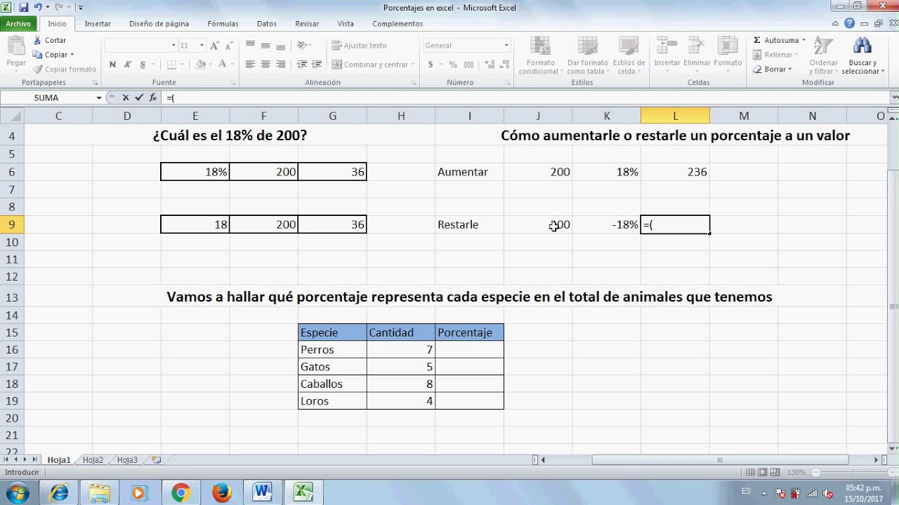 Como Sacar El Porcentaje En Excel