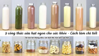 9 Công thức Sữa Hạt cho sức khỏe -nhất định phải thử/Tất tần tật những điều cần biết khi làm sữa hạt