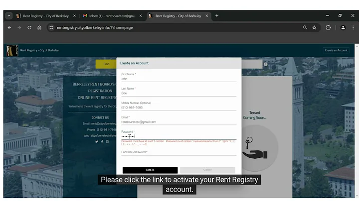 Creating a Rent Registry Account