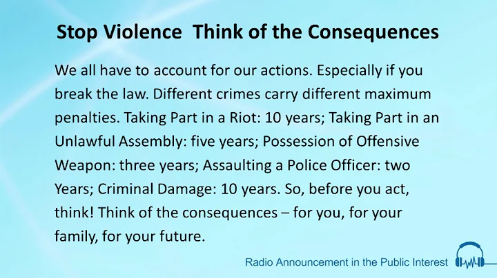 Stop Violence  Think of the Consequences - 天天要聞